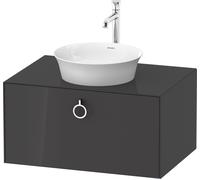 Duravit Tulip blanco, mueble de pared, anchura 800 x fondo 550mm, con 1x extraíble, con tirador, WT49800H1H1, Color: Grafito alto brillo
