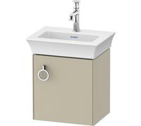 Duravit Tulip blanco, mueble de tocador colgado en la pared, ancho 384 x fondo 298mm, con 1x tope de puerta a la derecha, con tirador, WT4250RH3H3, Color: Topo alto brillo