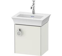 Duravit Tulip blanco, mueble de tocador colgado en la pared, anchura 384 x fondo 298mm, con 1x tope de puerta a la derecha, con tirador, WT4250R3636, Color: Blanco seda lacado mate