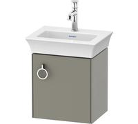 Duravit Tulip blanco, mueble de tocador colgado en la pared, anchura 384 x fondo 298mm, con 1x tope de puerta a la derecha, con tirador, WT4250R9292, Color: Gris piedra Seda Barniz mate