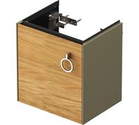 Duravit Tulip blanco, mueble de tocador colgado en la pared, anchura 384 x fondo 298mm, con 1x tope de puerta a la izquierda, con tirador, WT4250LH5H2, Color: Cuerpo: gris piedra alto brillo, frontal: