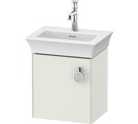 Duravit Tulip blanco, mueble de tocador colgado en la pared, anchura 384 x fondo 298mm, con 1x tope de puerta a la izquierda, con tirador, WT4250L3636, Color: Blanco seda lacado mate