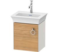 Duravit Tulip blanco, mueble de tocador colgado en la pared, anchura 384 x fondo 298mm, con 1x tope de puerta a la izquierda, con tirador, WT4250LH539, Color: Cuerpo: blanco nórdico satinado, frente: 