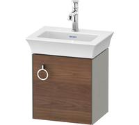 Duravit Tulip blanco, mueble de tocador colgado en la pared, anchura 384 x fondo 298mm, con 1x tope de puerta a la derecha, con tirador, WT4250R7792, Color: Cuerpo: gris piedra seda mate, frontal: nog