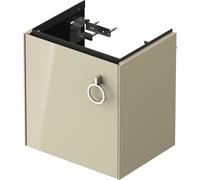 Duravit Tulip blanco, mueble de tocador colgado en la pared, anchura 384 x fondo 298mm, con 1x tope de puerta a la izquierda, con tirador, WT4250LH3H3, Color: Topo alto brillo