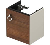 Duravit Tulip blanco, mueble de tocador colgado en la pared, anchura 384 x fondo 298mm, con 1x tope de puerta a la derecha, con tirador, WT4250R7739, Color: Cuerpo: blanco nórdico satinado, frente: no