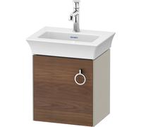 Duravit Tulip blanco, mueble de tocador colgado en la pared, anchura 384 x fondo 298mm, con 1x tope de puerta a la izquierda, con tirador, WT4250L7760, Color: Cuerpo: Seda mate de color topo, frente: 