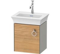 Duravit Tulip blanco, mueble de tocador colgado en la pared, anchura 384 x fondo 298mm, con 1x tope de puerta a la izquierda, con tirador, WT4250LH592, Color: Cuerpo: gris piedra seda mate, frontal: r