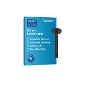 Duravit Universal Brazo de ducha, brazo ducha fijación al techo, brazo de la ducha 200 mm, en torno a, negro mate
