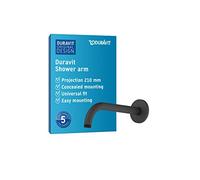 Duravit Universal Brazo de ducha, montaje en pared, 210 mm, en torno a, negro mate