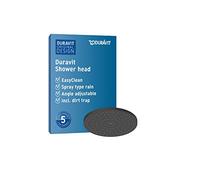 Duravit Universal Cabezal de Ducha, alcachofa de la ducha con chorro tipo Rain, ducha redonda (Ø 250 mm), Ángulo de la ducha superior ajustable, Ducha de lluvia, negro mate