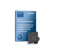 Duravit Universal Codo de conexión a la pared, Codo de conexión de ducha con tapa de pared angular, Conexión de manguera, negro mate