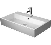 Lavabo Vero Air Wash Duravit 80x47cm, con rebosadero, con banco con agujero para grifo, sin agujero para grifo, pulido, 2350800028, Color: Blanco