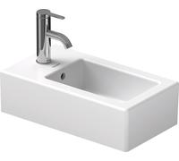 Duravit Vero lavamanos de 25 cm, con rebosadero, con banco para el grifo, 1 agujero para el grifo, blanco, 0702250000, Color: Blanco
