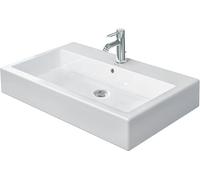 Lavabo Duravit Vero 800mm, pulido con rebosadero, con banco para grifos, 1 agujero para grifos, 0454800027, Color: Blanco
