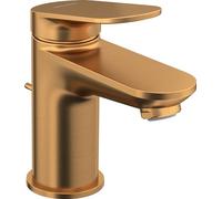 Duravit Wave Mezclador monomando de lavabo, 95 mm de saliente, con desagüe automático, WA1010001004, Color: bronce cepillado