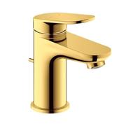 Duravit Wave Mezclador monomando de lavabo, 95 mm de saliente, con desagüe automático, WA1010001034, Color: Oro pulido