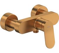 Duravit Wave - Grifo de ducha para 1 consumidor, grifo de bañera con válvula antirretorno, mezclador monomando de ducha con sistema de mezcla de cerámica, bronce cepillado