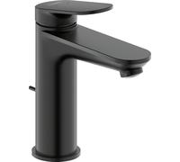 Duravit Wave Mezclador monomando de lavabo, 122 mm de proyección, con juego de desagüe, WA1020001046, Color: Negro Mate