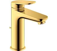 Duravit Wave Mezclador monomando de lavabo, 122 mm de proyección, con juego de desagüe, WA1020001034, Color: Oro pulido