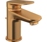 Duravit Wave Mezclador monomando de lavabo, 95 mm de proyección, con juego de desagüe, WA1010001004, Color: bronce cepillado