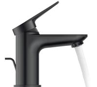 Duravit Wave Mezclador monomando de lavabo, 95 mm de saliente, con desagüe automático, WA1010001046, Color: Negro Mate