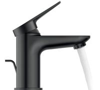 Duravit Wave Mezclador monomando de lavabo, 95 mm de saliente, con desagüe automático, WA1010001046, Color: Negro Mate