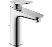 Duravit Wave Mezclador monomando de lavabo M FreshStart, con juego de desagüe, 122mm de proyección, cromo alto brillo, WA1021001010