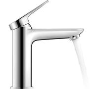 Duravit Wave Mezclador monomando de lavabo, proyección 122 mm, sin juego de desagüe, WA1020002010, Color: Cromo alto brillo