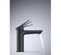 Duravit Wave Mezclador monomando de lavabo, proyección 122 mm, sin juego de desagüe, WA1020002046, Color: Negro Mate