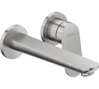 Duravit Wave Mezclador monomando de lavabo, proyección 202 mm, sin desagüe automático, WA1070004070, Color: acero inoxidable pulido