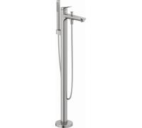 Duravit Wave mezclador monomando de suelo para bañera, proyección 225 mm, WA5250000070, Color: acero inoxidable pulido