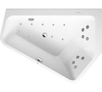 Duravit Paiova 5 bañera de hidromasaje, versión empotrada, esquina derecha, 2 inclinaciones traseras a la derecha, revestimiento acrílico sin juntas, juego de desagüe y rebosadero, Combi-System P, 177