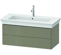 Duravit White Tulip, mueble de baño colgado en la pared, ancho 984 x fondo 458mm, con 2 cajones, con tecnología tip-on, WT43420H2H2, Color: Gris piedra alto brillo