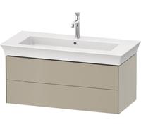 Duravit White Tulip, mueble de baño colgado en la pared, ancho 984 x fondo 458mm, con 2 cajones, con tecnología tip-on, WT434206060, Color: Seda topo laca mate