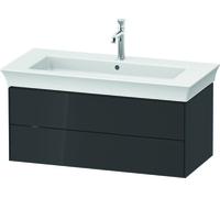 Duravit White Tulip, mueble de baño colgado en la pared, ancho 984 x fondo 458mm, con 2 cajones, con tecnología tip-on, WT43420H1H1, Color: Grafito alto brillo