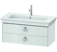 Duravit White Tulip, mueble de baño colgado en la pared, ancho 984 x fondo 458mm, con 2 cajones, con tirador, WT435208585, Color: Laca blanca de alto brillo