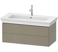 Duravit White Tulip, mueble de baño colgado en la pared, anchura 984 x fondo 458mm, con 2 cajones, con tecnología tip-on, WT43420H2H2, Color: Gris piedra alto brillo