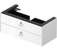 Duravit White Tulip, mueble de baño colgado en la pared, anchura 984 x fondo 458mm, con 2 cajones, con tirador, WT435208585, Color: Laca blanca de alto brillo