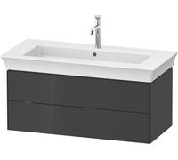 Duravit White Tulip, mueble de baño colgado en la pared, anchura 984 x fondo 458mm, con 2 cajones, con tecnología tip-on, WT43420H1H1, Color: Grafito alto brillo