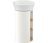 Duravit White Tulip, mueble de lavabo de pie, anchura 350 x fondo 410mm, con compartimento abierto, con tecnología tip-on, WT42390H536, Color: Cuerpo: blanco satinado, frente: roble natural macizo