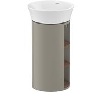 Duravit White Tulip, mueble de lavabo de pie, anchura 350 x fondo 410mm, con compartimento abierto, con tecnología tip-on, WT423907792, Color: Cuerpo: gris piedra seda mate, frontal: nogal americano m
