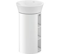 Duravit White Tulip, mueble de lavabo de pie, anchura 350 x fondo 410mm, con compartimento abierto, con tecnología tip-on, WT423908585, Color: Laca blanca de alto brillo