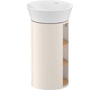 Duravit White Tulip, mueble de lavabo de pie, anchura 350 x fondo 410mm, con compartimento abierto, con tecnología tip-on, WT42390H539, Color: Cuerpo: blanco nórdico satinado, frente: roble natural ma