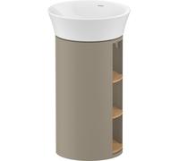 Duravit White Tulip, mueble de lavabo de pie, anchura 350 x fondo 410mm, con compartimento abierto, con tecnología tip-on, WT42390H5H2, Color: Cuerpo: gris piedra alto brillo, frontal: roble natural m