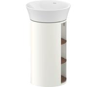 Duravit White Tulip, mueble de lavabo de pie, anchura 350 x fondo 410mm, con compartimento abierto, con tecnología tip-on, WT423907736, Color: Cuerpo: Seda blanca mate, Frente: Nogal americano macizo