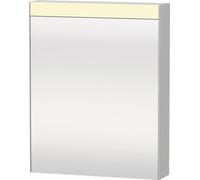 Duravit Xbase, juego de muebles de pared, con armario con espejo LED, lavabo y mueble de baño, ancho 600 mm, XB0075L5353, Color: Decoración Castaño Oscuro
