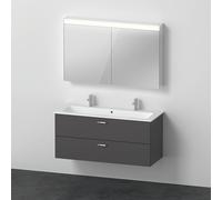 Duravit Xbase, juego de muebles de pared, con armario con espejo LED, lavabo y mueble de baño, anchura 1200 mm, XB006704949, Color: Grafito Mate Decoración