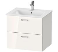 Duravit Xbase, juego de muebles de pared, con armario con espejo LED, lavabo y mueble de baño, anchura 600 mm, XB0075L4545, Color: Blanco brillante
