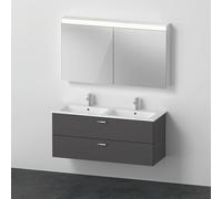 Duravit Xbase, juego de muebles de pared, con armario con espejo LED, lavabo y mueble de tocador, anchura 1270 mm, XB006804949, Color: Grafito Mate Decoración